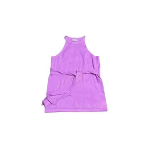 Anthropologie Sleeveless Lilac Purple Tie Waist Knit Tank Top Vest Sweater XL